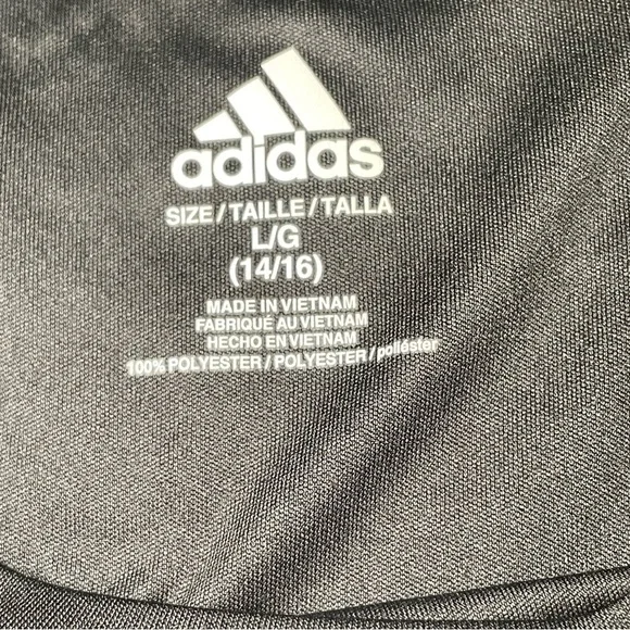 ADIDAS BLACK & WHITE LOGO JERSEY T-SHIRT, GIRLS 14/16 - Picture 4 of 5